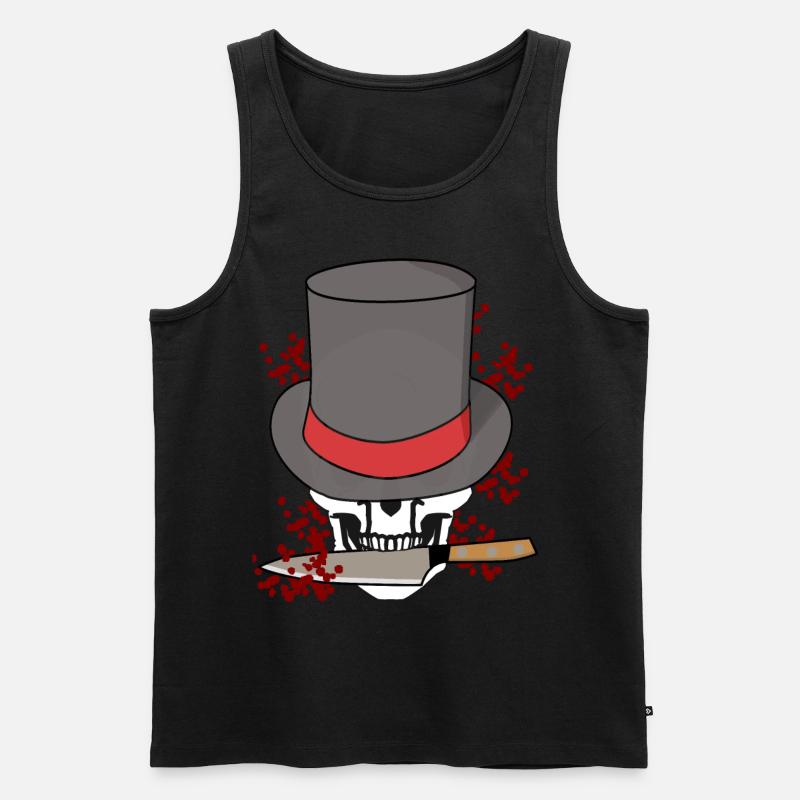 Totenkopf Killer Messer Halloween Horror Tod Mafia - Männer Premium Bio Tank Top - Schwarz