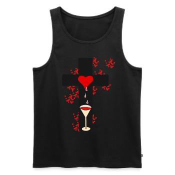 Ritual Okkult Kreuz Dark Halloween Satan Voodoo - Männer Premium Bio Tank Top - Schwarz - Vorne - AI Model Male 178 light (178cm)