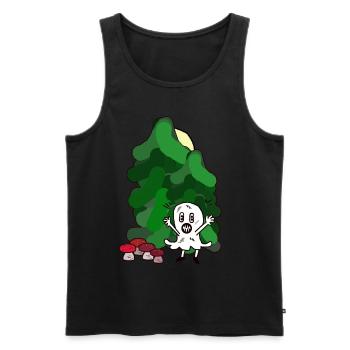Wald Gespenst Geist Oktober Pilze Tannen Natur - Männer Premium Bio Tank Top - Schwarz - Vorne - Michal (187cm)