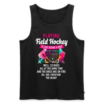 Field Hockey Playing Field Hockey - Men's Premium Organic Tank Top - black - Front - AI Model Male 178 light (178cm)