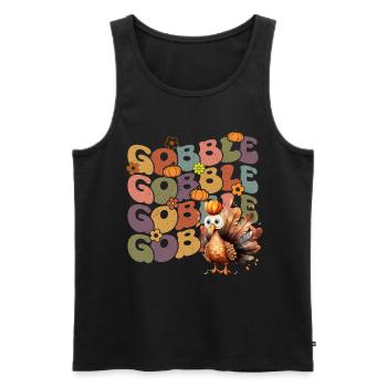 Happy Thanksgiving: Gobble Gobble Happy Turkey Day - Débardeur bio Premium Homme - noir - Devant - Michal (187cm)