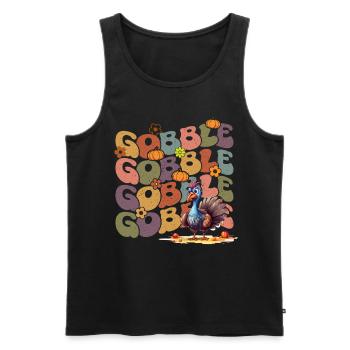 Happy Thanksgiving: Gobble Gobble Happy Turkey Day - Débardeur bio Premium Homme - noir - Devant - Michal (187cm)