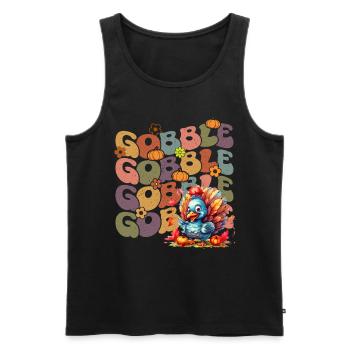 Happy Thanksgiving: Gobble Gobble Happy Turkey Day - Débardeur bio Premium Homme - noir - Devant - Michal (187cm)
