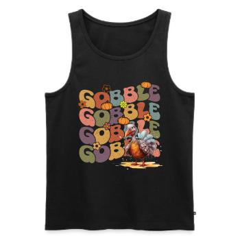Happy Thanksgiving: Gobble Gobble Happy Turkey Day - Débardeur bio Premium Homme - noir - Devant - Michal (187cm)