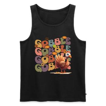 Happy Thanksgiving: Gobble Gobble Happy Turkey Day - Débardeur bio Premium Homme - noir - Devant - Michal (187cm)