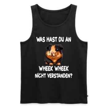 Was hast du an Wheek Wheek nicht verstanden - Männer Premium Bio Tank Top - Schwarz - Vorne - Michal (187cm)