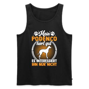 Mein Podenco hört gut Ibizan Hound - Männer Premium Bio Tank Top - Schwarz - Vorne - AI Model Male 178 light (178cm)