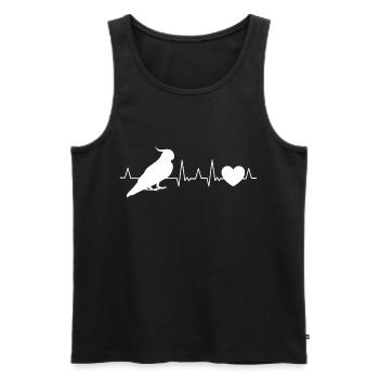 Budgie Welli Parakeet Heartbeat - Men's Premium Organic Tank Top - black - Front - AI Model Male 178 light (178cm)