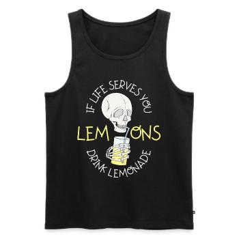 Totenkopf Limonade, Cartoon Stil, lustiger Spruch - Männer Premium Bio Tank Top - Schwarz - Vorne - AI Model Male 178 light (178cm)