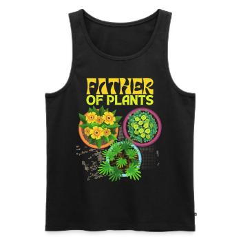 Père des plantes dicton drôle pour papa plante - Débardeur bio Premium Homme - noir - Devant - Michal (187cm)