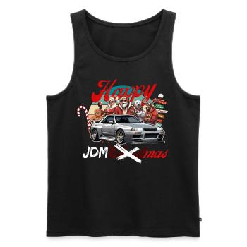Jdm édition de Noël / Tuning Mechanic Costume - Débardeur bio Premium Homme - noir - Devant - Michal (187cm)