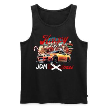 Jdm christmas edition / Tuning Mechanic Costume - Men's Premium Organic Tank Top - black - Front - AI Model Male 178 light (178cm)