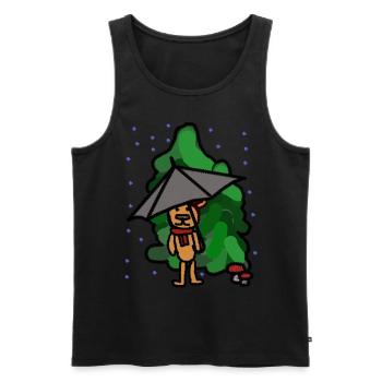 Teddy Naturfreund Wald Wildnis spazieren Wetter - Männer Premium Bio Tank Top - Schwarz - Vorne - AI Model Male 178 light (178cm)