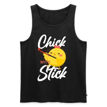 Field Hockey Chicken Chick With - Men's Premium Organic Tank Top - black - Front - Michal (187cm)