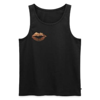 Black Pride African American Melanin Lips - Männer Premium Bio Tank Top - Schwarz - Vorne - AI Model Male 178 light (178cm)