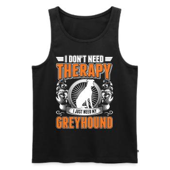 Windhund Therapie Greyhound Galgo - Männer Premium Bio Tank Top - Schwarz - Vorne - AI Model Male 178 light (178cm)