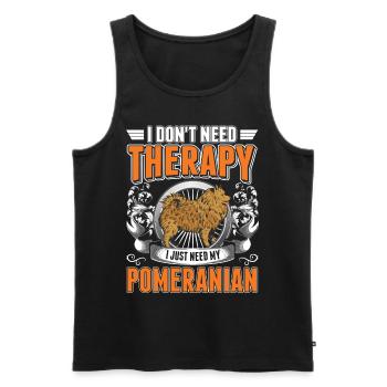 Zwergspitz Therapie Pomeranian - Männer Premium Bio Tank Top - Schwarz - Vorne - AI Model Male 178 light (178cm)