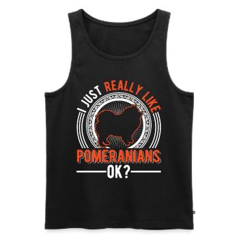 Ich mag einfach Zwergspitz Pomeranian - Männer Premium Bio Tank Top - Schwarz - Vorne - AI Model Male 178 light (178cm)