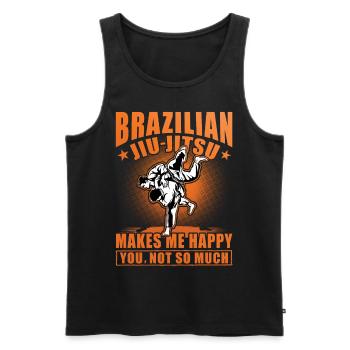 Le Jiu-Jitsu Brésilien me rend heureux, pas tellement - Débardeur bio Premium Homme - noir - Devant - AI Model Male 178 light (178cm)