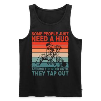 Brazilian Jiu-Jitsu Lustiger Spruch - Männer Premium Bio Tank Top - Schwarz - Vorne - Michal (187cm)