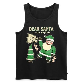 Père Noël, Père Noël drôle disant bande dessinée - Débardeur bio Premium Homme - noir - Devant - Michal (187cm)