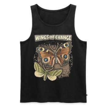 Butterfly Butterfly Vintage Butterfly Saying - Men's Premium Organic Tank Top - black - Front - AI Model Male 178 light (178cm)