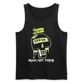 404-html error, Computer Nerd, No-Brain Spruch - Männer Premium Bio Tank Top - Schwarz - Vorne - AI Model Male 178 light (178cm)