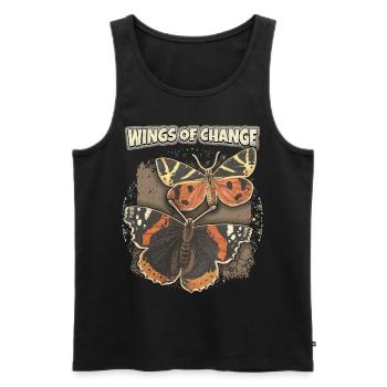 Vintage Butterfly Butterfly Butterfly Saying - Men's Premium Organic Tank Top - black - Front - AI Model Male 178 light (178cm)