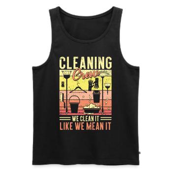 Cleaning Crew - Männer Premium Bio Tank Top - Schwarz - Vorne - Michal (187cm)