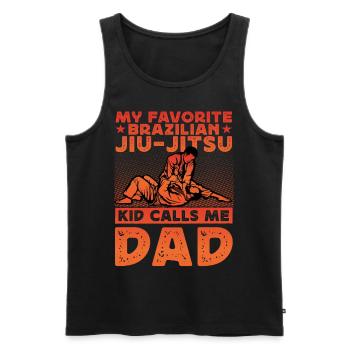 Mon enfant de jiu-jitsu brésilien préféré m’appelle papa - Débardeur bio Premium Homme - noir - Devant - Michal (187cm)