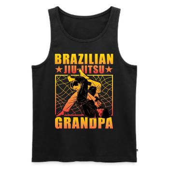 Brazilian Jiu-Jitsu Grandpa - Männer Premium Bio Tank Top - Schwarz - Vorne - Michal (187cm)