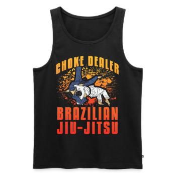 Choke Dealer Brazilian Jiu-Jitsu - Men's Premium Organic Tank Top - black - Front - Michal (187cm)