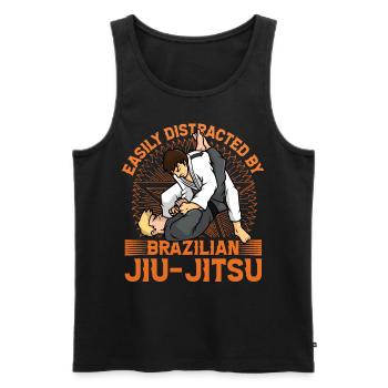 Facilement déchiffré par le Jiu-Jitsu brésilien - Débardeur bio Premium Homme - noir - Devant - Michal (187cm)