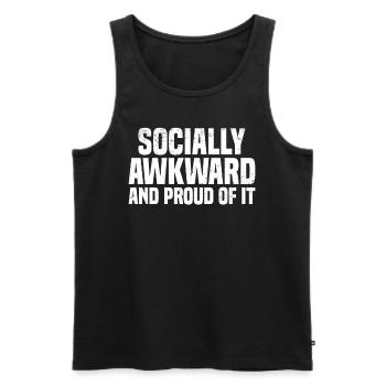 Misanthrope Antisocial Introvert - Men's Premium Organic Tank Top - black - Front - AI Model Male 178 light (178cm)