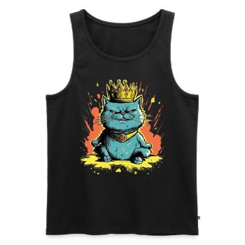 King Cat Royal Majestic Kawaii Anime Cat - Männer Premium Bio Tank Top - Schwarz - Vorne - Michal (187cm)