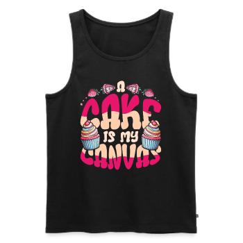 Konditor A Cake Is My Canvas - Männer Premium Bio Tank Top - Schwarz - Vorne - AI Model Male 178 light (178cm)