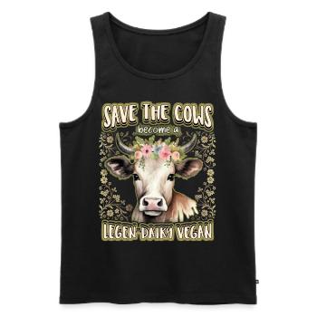 Kuh, Kühe, Ochse, Bullen, lustiger Spruch - Männer Premium Bio Tank Top - Schwarz - Vorne - Michal (187cm)