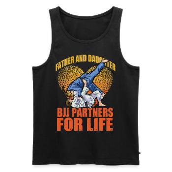 Father and daughter BJJ Partners for Life - Männer Premium Bio Tank Top - Schwarz - Vorne - Michal (187cm)