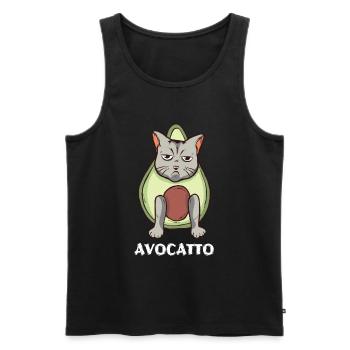 Avocado Design für Vegetarier und Veganer - Männer Premium Bio Tank Top - Schwarz - Vorne - AI Model Male 178 light (178cm)