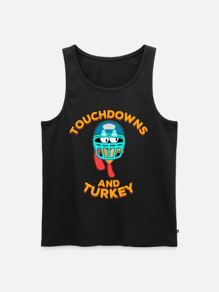 Touchdowns and Turkey Thanksgiving Football - Men's Premium Organic Tank Top - black