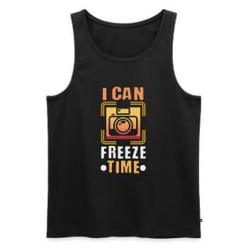 Fotografie I can freeze time Fotograf - Männer Premium Bio Tank Top - Schwarz - Vorne - AI Model Male 178 light (178cm)