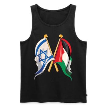 Unity for Peace Flags of Israel Palestine - Men's Premium Organic Tank Top - black - Front - AI Model Male 178 light (178cm)