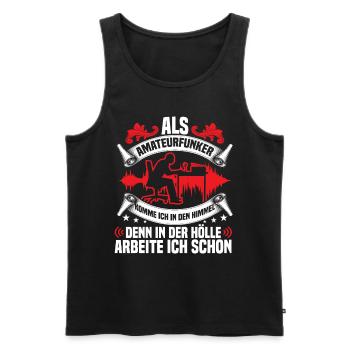Amateurfunker kommt in den Himmel Hobbyfunker - Männer Premium Bio Tank Top - Schwarz - Vorne - Michal (187cm)