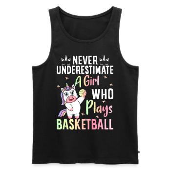 Basketballspielerin - Männer Premium Bio Tank Top - Schwarz - Vorne - Michal (187cm)