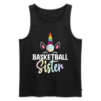 Basketteur Fille Joueur de basket-ball - Débardeur bio Premium Homme - noir - Devant - Michal (187cm)