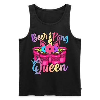 Bier-Pong-Mädchen-Trinkspiel - Männer Premium Bio Tank Top - Schwarz - Vorne - AI Model Male 178 light (178cm)