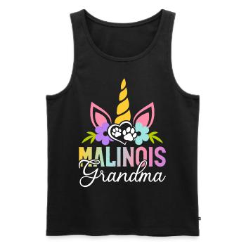 Belgian Malinois Dog - Men's Premium Organic Tank Top - black - Front - AI Model Male 178 light (178cm)
