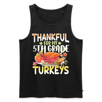 Thankful For My 5th Grade Turkeys For Thanksgiving - Männer Premium Bio Tank Top - Schwarz - Vorne - Michal (187cm)