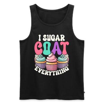 Cake Artist Konditor I Sugar Coat Everything - Männer Premium Bio Tank Top - Schwarz - Vorne - Michal (187cm)
