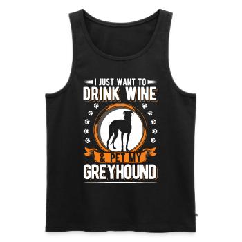 Windhund und Wein Greyhound Galgo - Männer Premium Bio Tank Top - Schwarz - Vorne - AI Model Male 178 light (178cm)